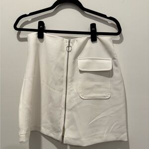 Forever 21 White Mini Skirt with front pocket
